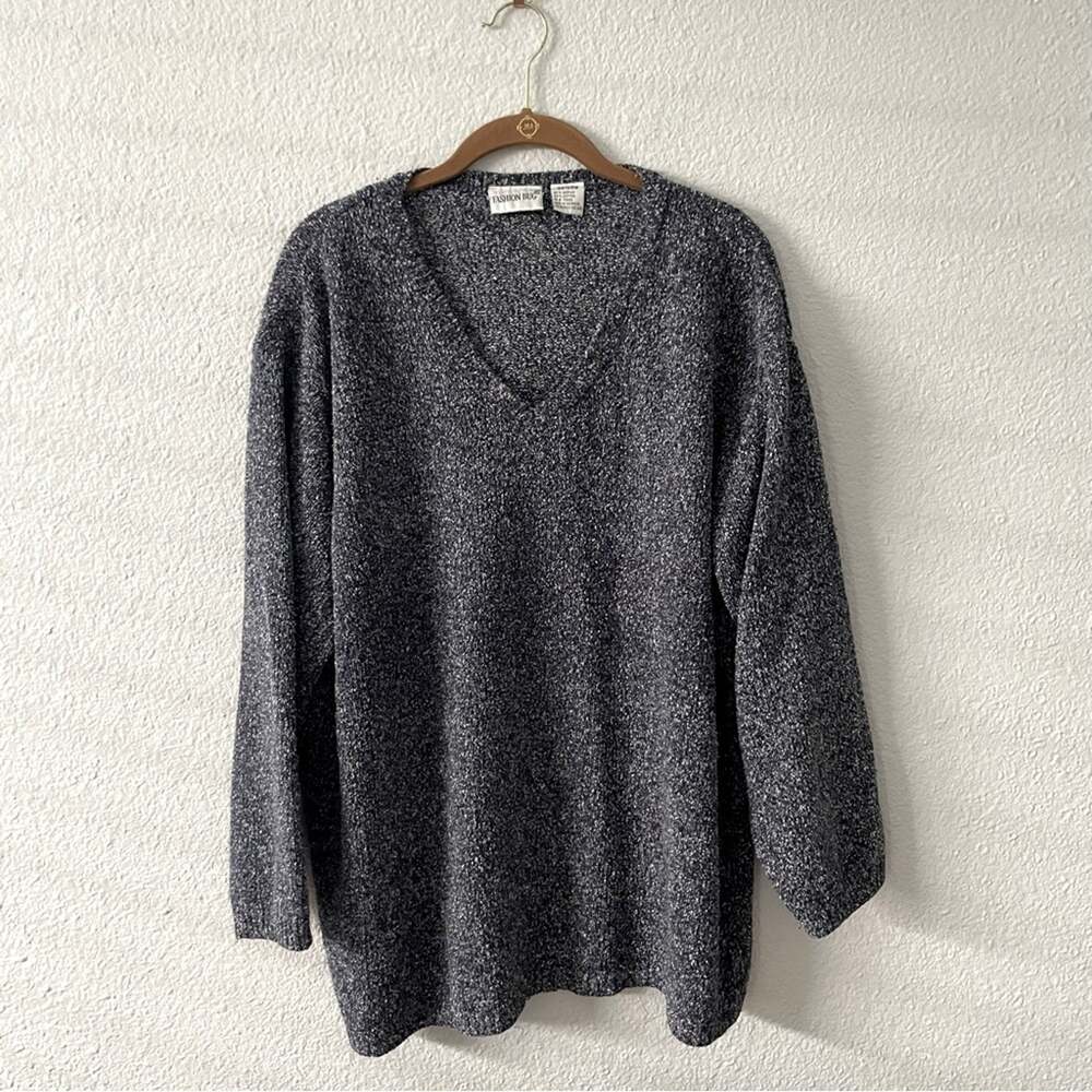 Vintage Heather Blue & Tan Cozy Sweater Oversized